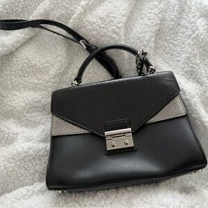 Black Top-Handle Crossbody Bag with Silver Accents Michael Kors